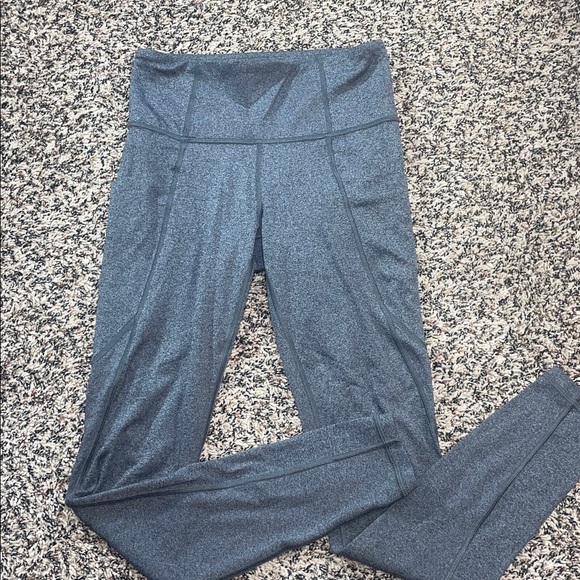 Athleta Stash Pocket Salutation Tights High Rise 7/8ths Dark Gray XS | EUC - Picture 2 of 8